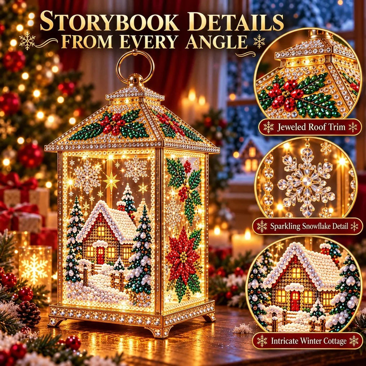 💎 DIY Light-Up Diamond Art Christmas Lantern – Sparkling Holiday Craft & Décor