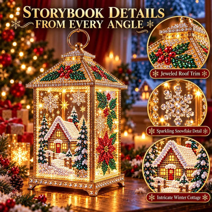 💎 DIY Light-Up Diamond Art Christmas Lantern – Sparkling Holiday Craft & Décor