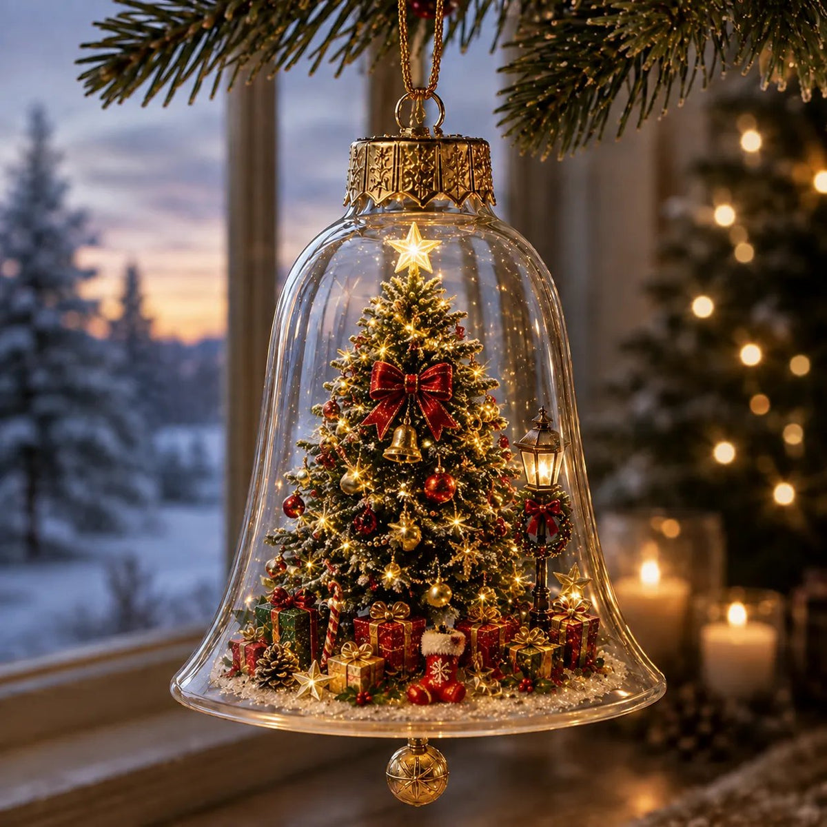 ✨🎄 Beleuchteter Weihnachtsschmuck – Leuchtende Mini-Weihnachtsszene