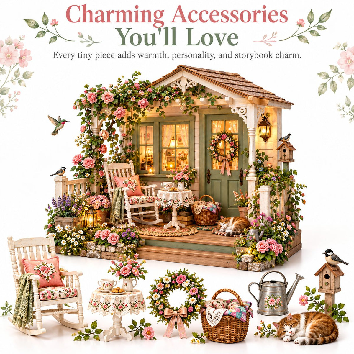 🌸 Build Your Own Cozy Cottage Porch Garden 🪑