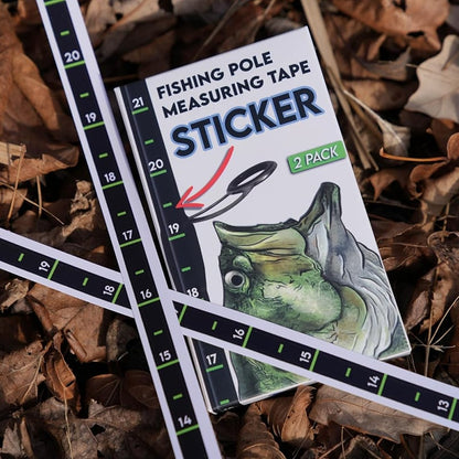 🎣Fishing Pole Measuring Tape Sticker - 24 Inch Ruler Decal to attach to Fishing Rod (2 Pack)