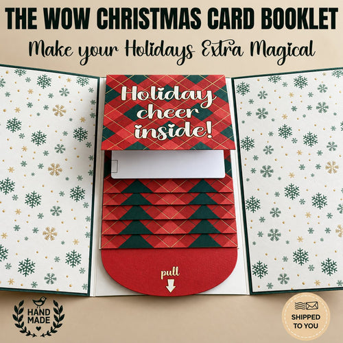 🎄 50% OFF – 4PCS Waterfall Christmas Gift Card Booklet | Fun Pull-Out Surprise 🎁✨