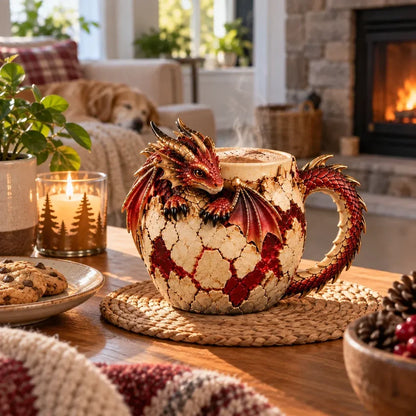 ⏳ Last Day 48% OFF – 🐉 Dragonbound Realms™ Sculpted Dragon Mug Collection | 6 Fantasy Realm Designs with Raised 3D Dragon Details ☕