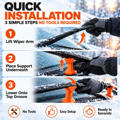 2 Pack Windshield Wiper Anti-Freeze Stands – 3D Printed PLA Wiper Protectors