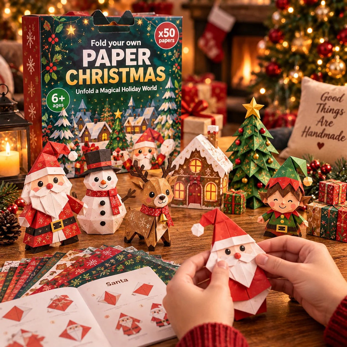 🧘 Relaxing & Beginner-Friendly- 3D DIY Paper Christmas (💕 Step-by-Step Guide Included)