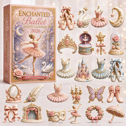 CHRISTMAS KICKOFF 50% OFF - Enchanted Ballet Advent Calendar 2026 - 24-Day Festive Countdown, Acrylic Charms Blind Box - Gift For Ballet Lovers
