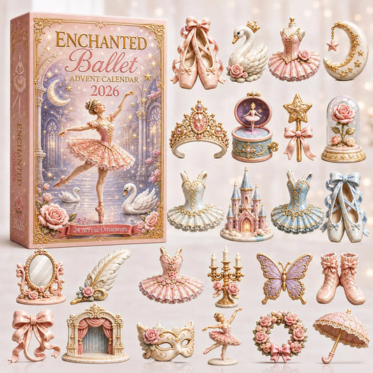 CHRISTMAS KICKOFF 50% OFF - Enchanted Ballet Advent Calendar 2026 - 24-Day Festive Countdown, Acrylic Charms Blind Box - Gift For Ballet Lovers