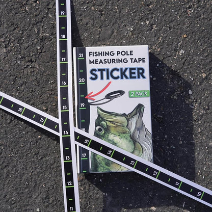 🎣Fishing Pole Measuring Tape Sticker - 24 Inch Ruler Decal to attach to Fishing Rod (2 Pack)