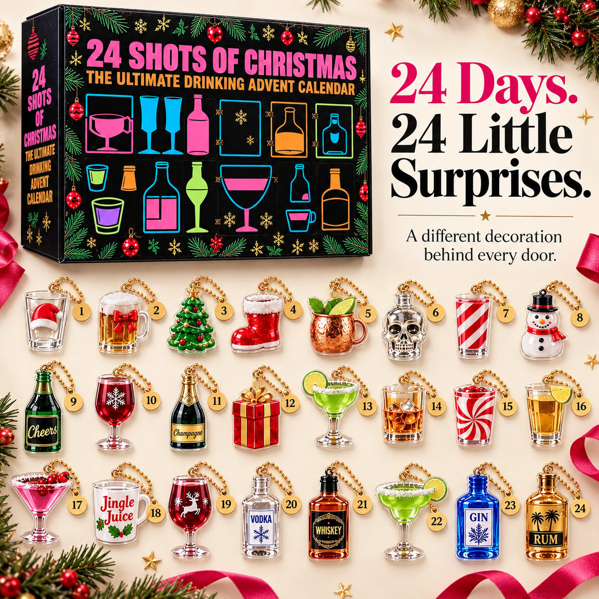 🍸24 Mini Cocktail Charms for Your Bar Cart