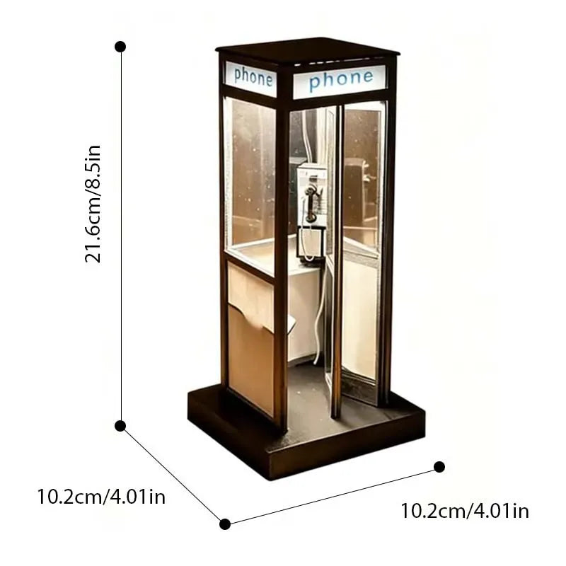☎️✨ Vintage Telephone Booth Night Lamp – Cozy Decorative Table Light for Home & Gifts