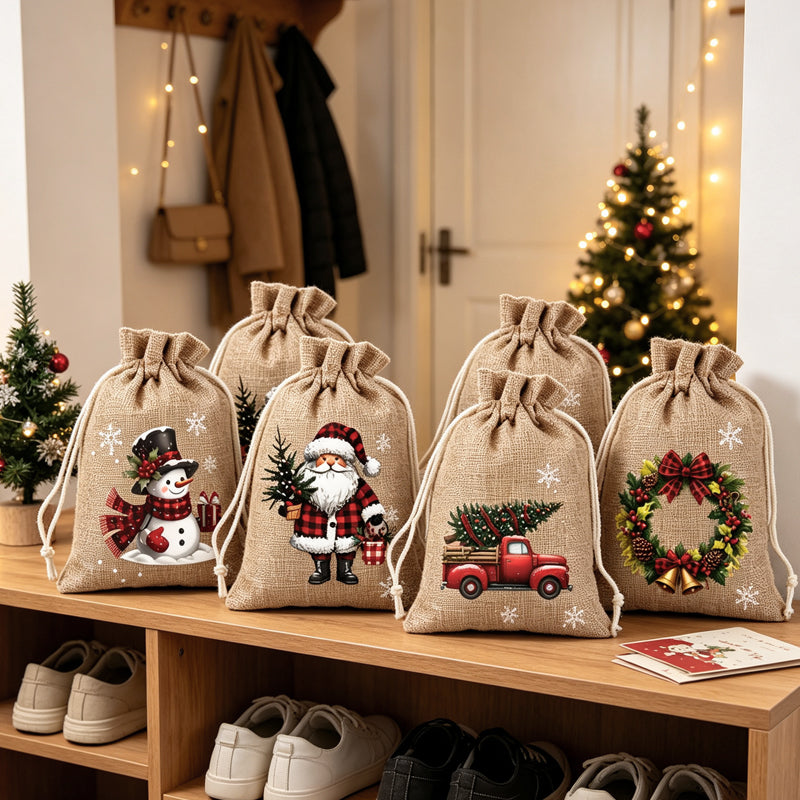 🎁 50% OFF — Reusable Christmas Drawstring Gift Bags 🎅🦌
