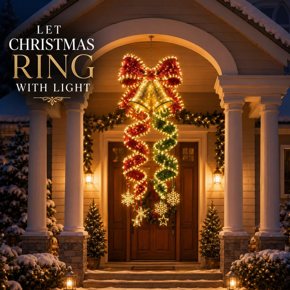 🎄✨ Christmas Magic Spiral Hanging LED Lights – Festive Holiday Glow Collection 💫