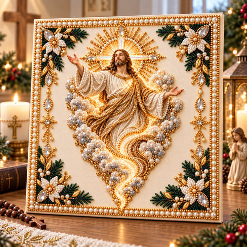 Jesus Blessing DIY Christian Pearl Artwork Kit