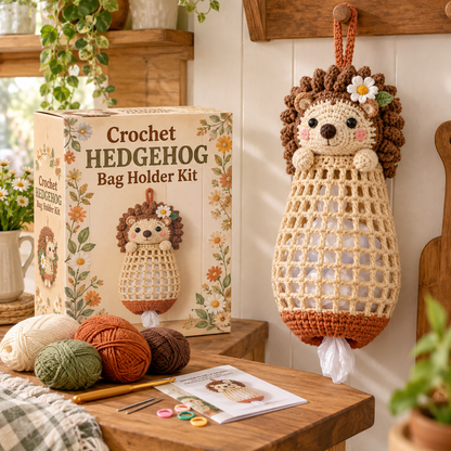 🔥LAST DAY 49% OFF – 🌼 Cottage Harvest Keepers™ — Crochet Animal Bag Holder DIY Kit | 12 Adorable Designs