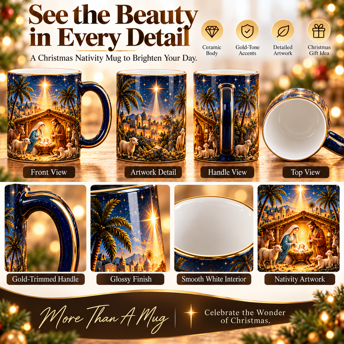 ✝️✨Nativity Scene Heat-Sensitive Mug | Christian Christmas Gift🎁