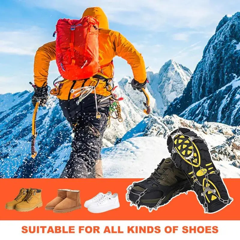🧊 50% OFF❄️ Ice Cleats for Shoes & Boots – 8-Spike Winter Traction Grips for Walking & Hiking