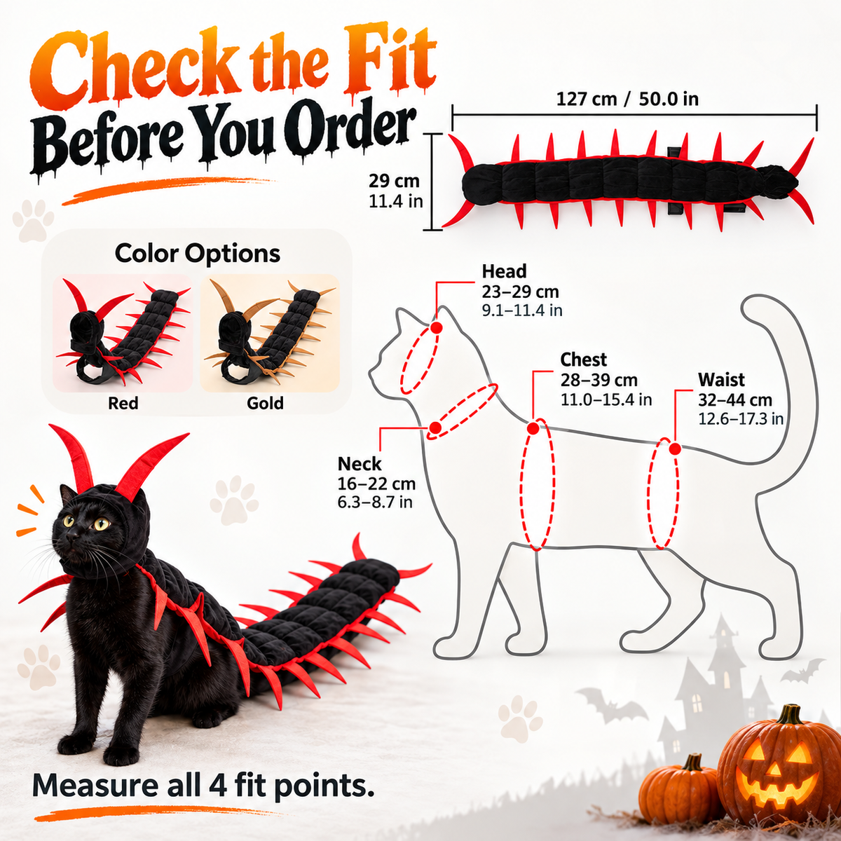 Halloween Centipede Pet Costume – Turn Your Dog or Cat Into a Creepy-Cute Crawling Centipede!