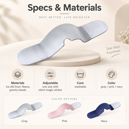 Mellow Sleep Weighted Eye Mask – No Straps, 360° Wrap, Total Blackout
