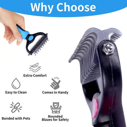 😻🐕🐾Professional Double-Sided Pet Grooming Rake
