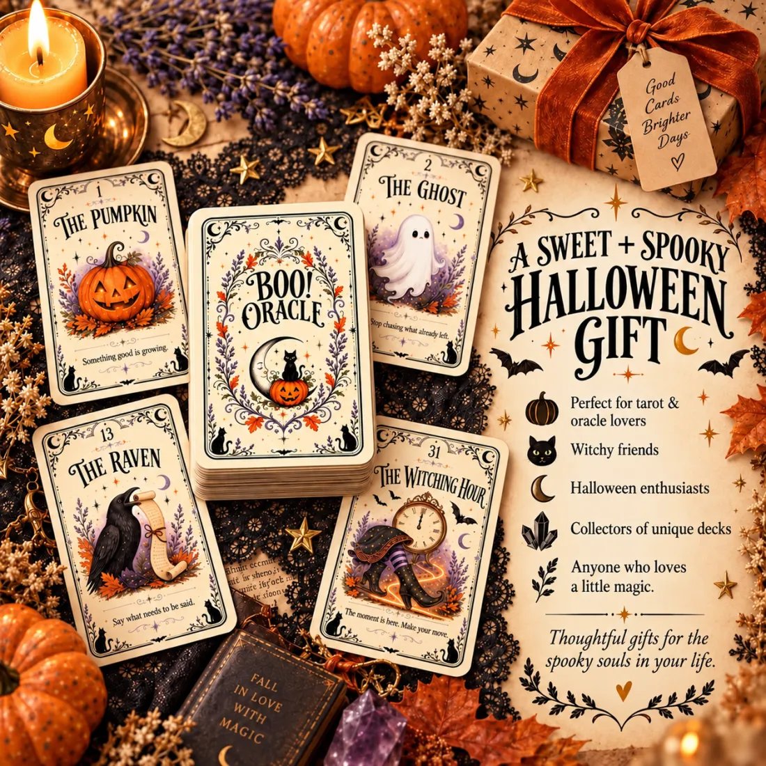 🎃 31 Nights of Halloween Oracle Deck – Sweet & Spooky Daily Messages 🔮
