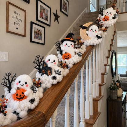 👻Whimsical Halloween Ghost Decor – Cute Staircase & Tabletop Display