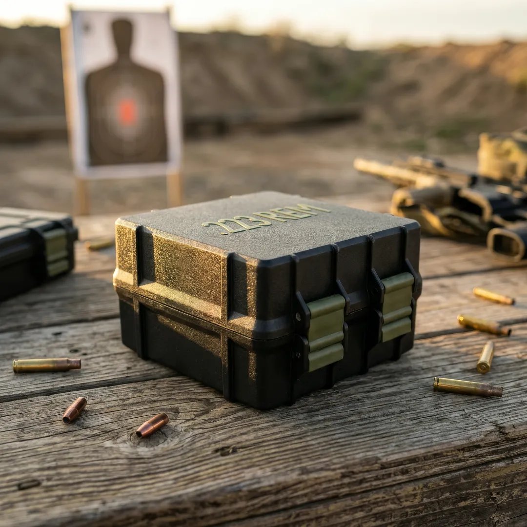 🎯 100-Round Ammo Storage Box | Waterproof Hard Shell • Caliber-Specific Slots • Dual Latches