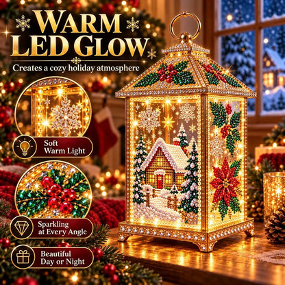 💎 DIY Light-Up Diamond Art Christmas Lantern – Sparkling Holiday Craft & Décor