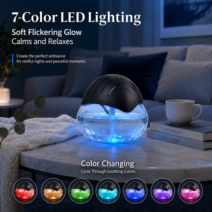 ✨ Water Air Purifier & Aroma Diffuser – 7-Color LED Home Air Freshener, ETL Certified