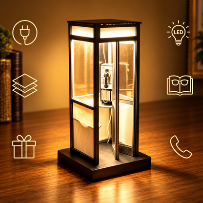 ☎️✨ Vintage Telephone Booth Night Lamp – Cozy Decorative Table Light for Home & Gifts
