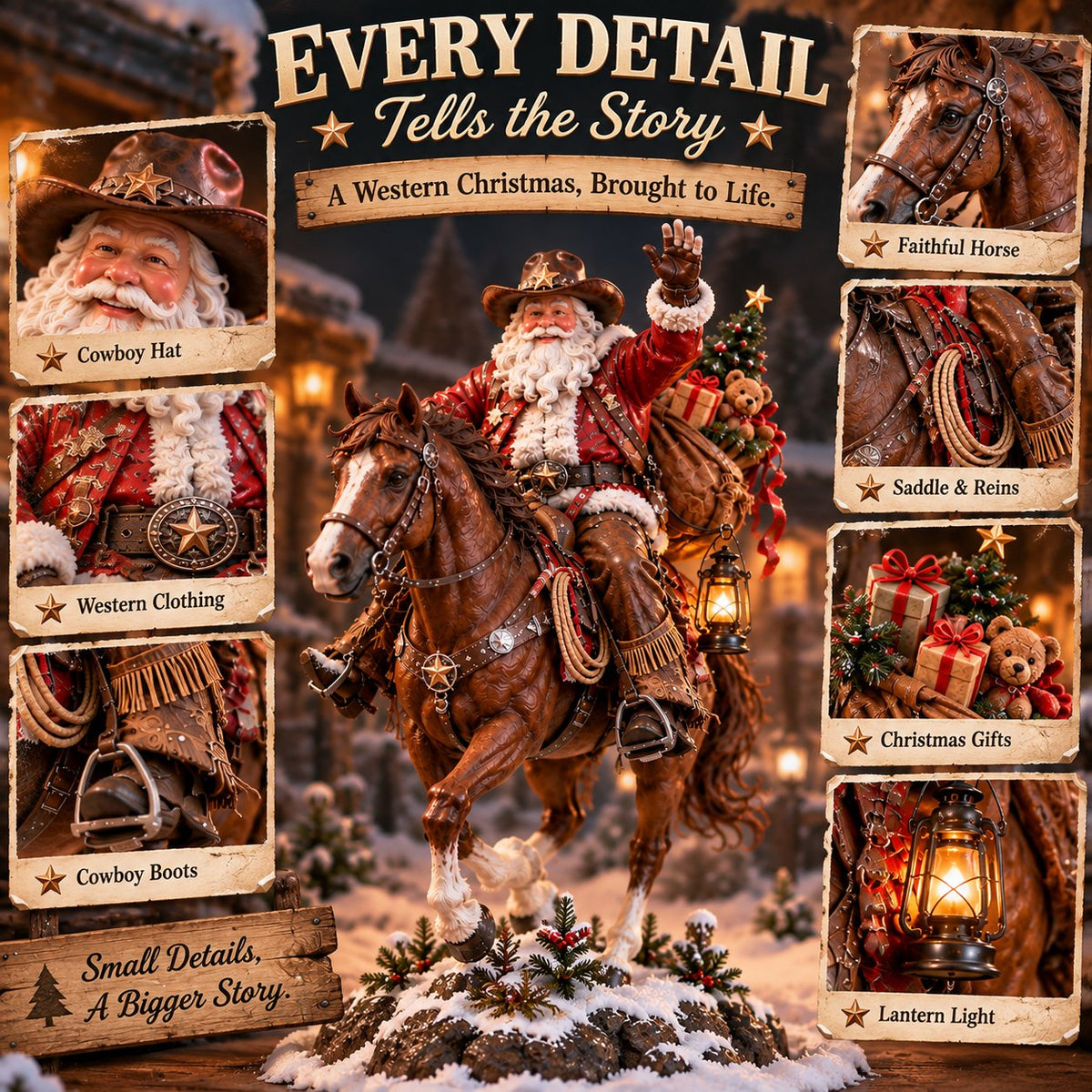 🤠🎄 Home for Christmas Cowboy Santa – Rustic Western Holiday Memory Keepsake 🐎