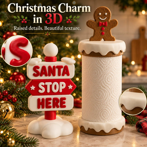 🍪 Playable Double-Style Corner Tissue Container, Fun Christmas Accent for Kitchen & Foyer