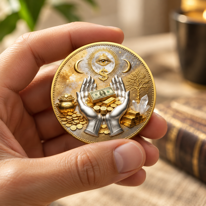 🪙 3D All-Seeing Eye Collectible Coin – Symbol of Wealth, Luck & Prosperity ✨