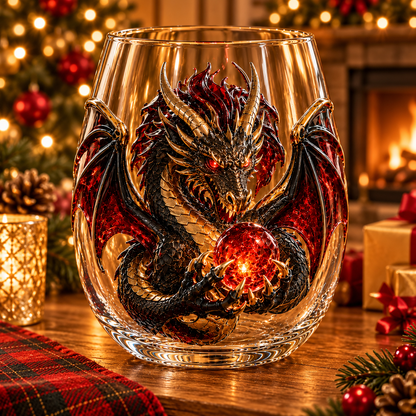 🐉✨ 3D Mythic Dragon Glass Art Cup | Luxury Raised Fantasy Glassware for Whiskey, Home Bar Décor & Legendary Gifts 🎁