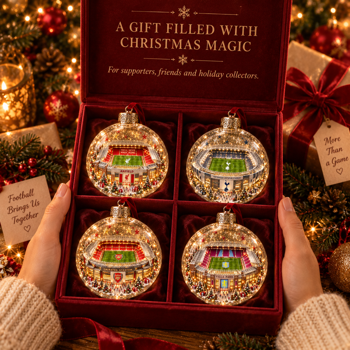 ⚽ Light-Up Football Stadium Christmas Ornament | 20 Styles – 24