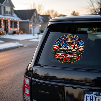 🇺🇸 America 250th Anniversary Christmas Car Emblem – Patriotic Holiday Decal
