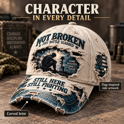 🧢 Veteran PTSD Awareness Baseball Cap – 100% Cotton