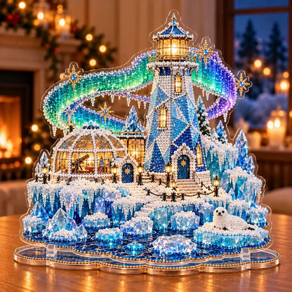 ✨ Christmas Lighthouse Pearl Diamond Painting Kit – DIY Holiday Decor
