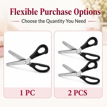 ✂️ Stainless Steel Pinking Scissors – Zigzag Serrated Blades for Sewing, Fabric & DIY Crafts 🧵