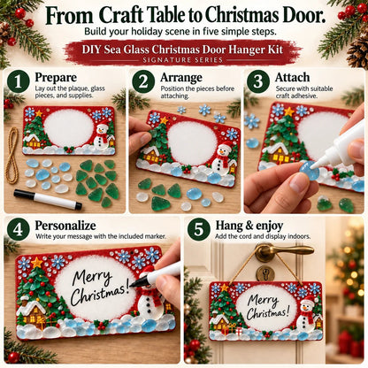 🎄✨ DIY Sea Glass Christmas Hanging Sign Kit – 8 Festive Designs & Personalized Holiday Decor ✍️