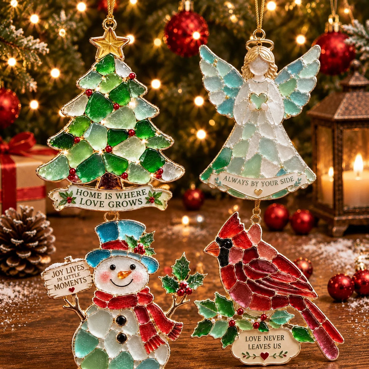 Sea Glass Inspired Christmas Ornaments Collection