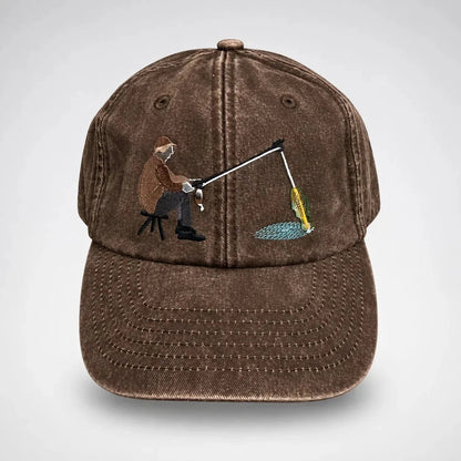🔥 Last Day 49% OFF-🎣🧢 Catch of the Day Interactive Fishing Cap –🎁 Vintage Washed Moving Fish Hat