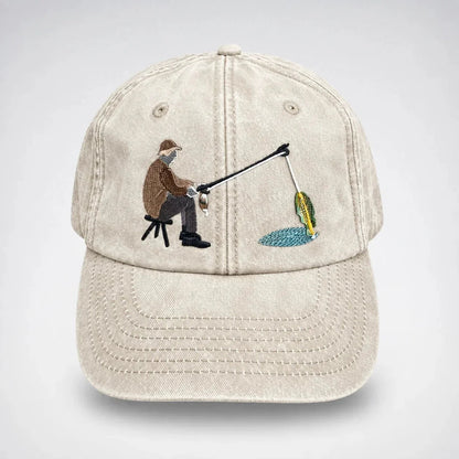 🔥 Last Day 49% OFF-🎣🧢 Catch of the Day Interactive Fishing Cap –🎁 Vintage Washed Moving Fish Hat