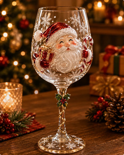 🎄🍷 Christmas 3D Wine Glass Collection – Sculpted Holiday Designs & Gift Set ✨