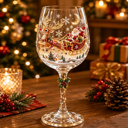 🎄🍷 Christmas 3D Wine Glass Collection – Sculpted Holiday Designs & Gift Set ✨