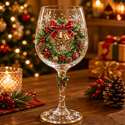 🎄🍷 Christmas 3D Wine Glass Collection – Sculpted Holiday Designs & Gift Set ✨