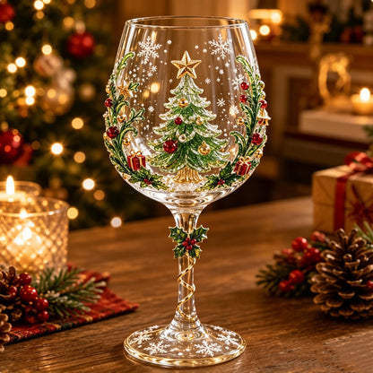 🎄🍷 Christmas 3D Wine Glass Collection – Sculpted Holiday Designs & Gift Set ✨