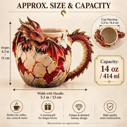 🐉 Dragonbound Realms Sculpted Dragon Mug Collection | 6 Fantasy Realm Designs with Raised 3D Dragon Details ☕