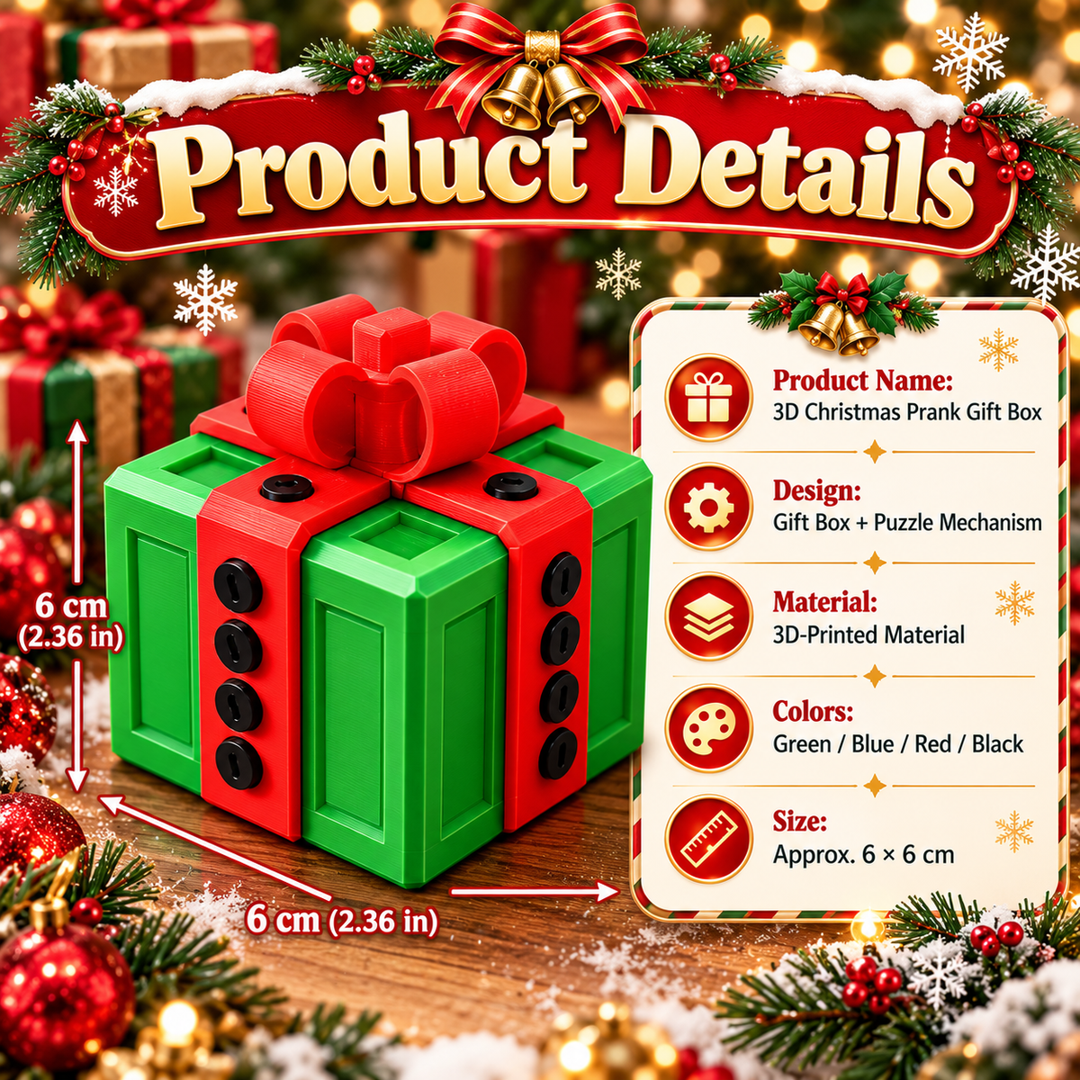 🎁 3D Christmas Prank Puzzle Gift Box – Solve the Puzzle to Reveal the Surprise! 🎄