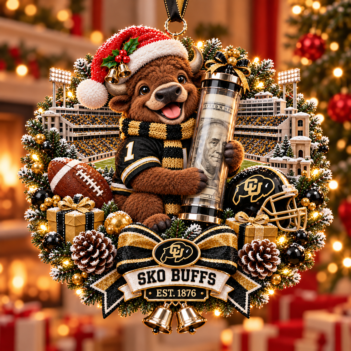 🏈🎄 College Football Money Surprise Ornament