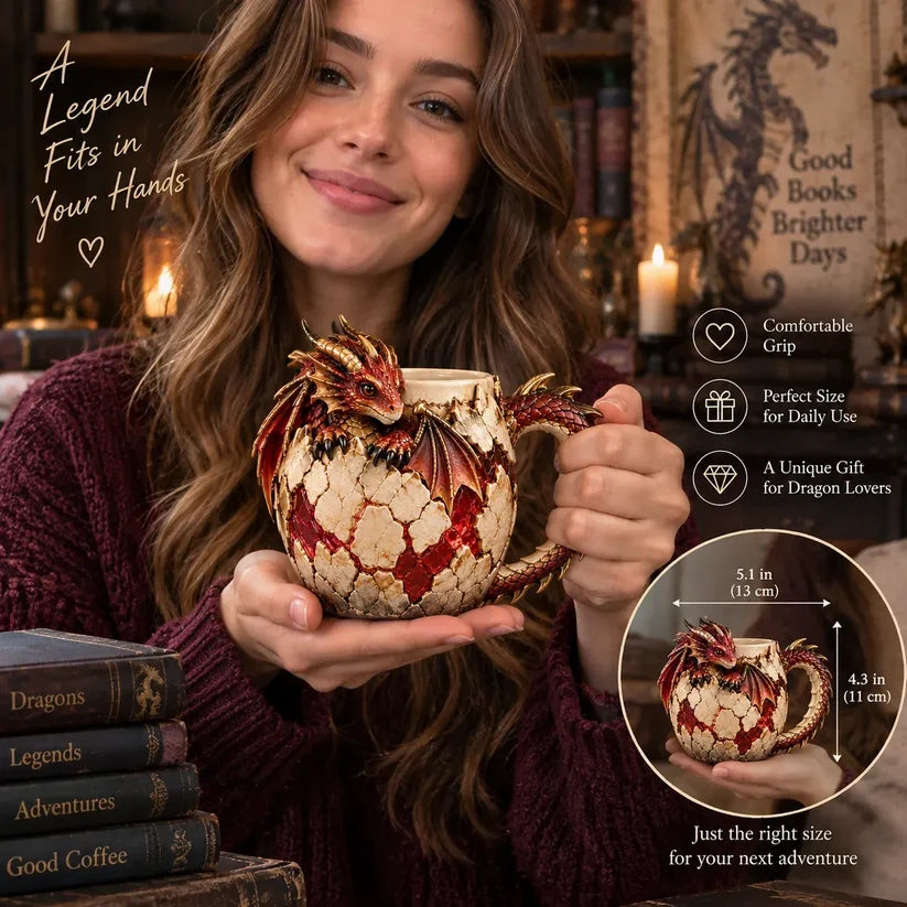 ⏳ Last Day 48% OFF – 🐉 Dragonbound Realms™ Sculpted Dragon Mug Collection | 6 Fantasy Realm Designs with Raised 3D Dragon Details ☕